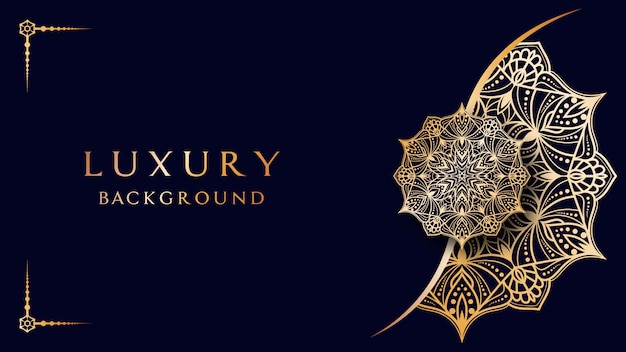 Vector golden luxury mandala background in arabic style