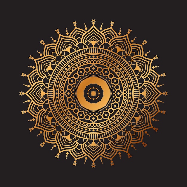 Golden Luxury mandala background Vector Design