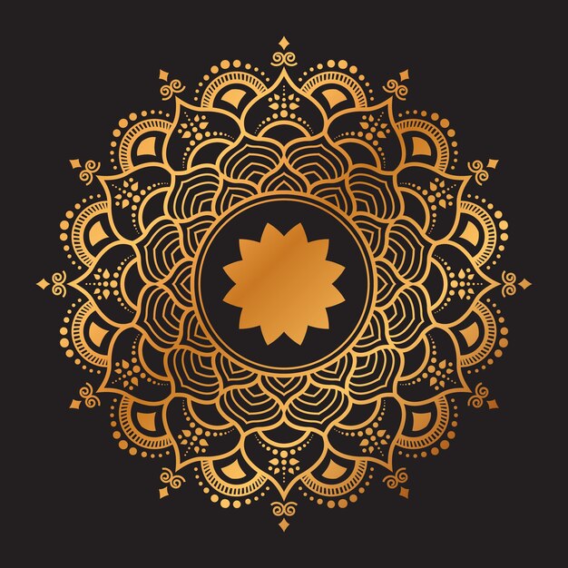 Golden Luxury mandala background Vector Design