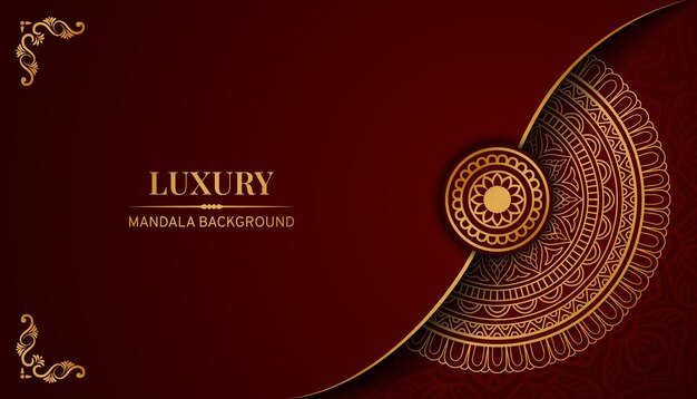 Vector golden luxury mandala design with beautiful background