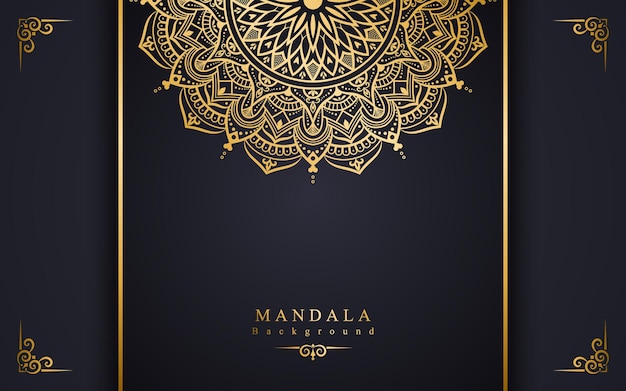 Золотая роскошная мандала исламский фон в стиле арабески для свадебного приглашения