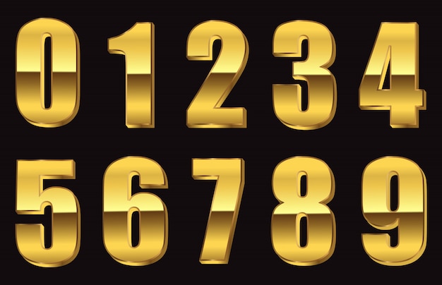 Vector golden luxury numbers set