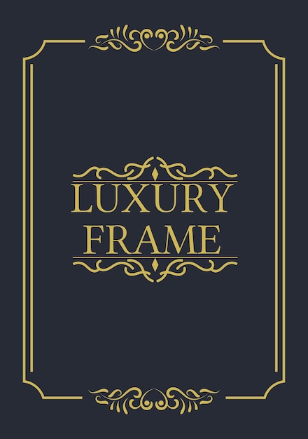 Golden luxury ornament frame vector template