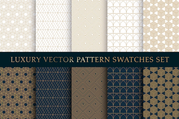 Vector golden luxury  pattern pack