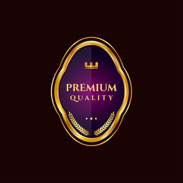 Golden luxury shield badge and label design
