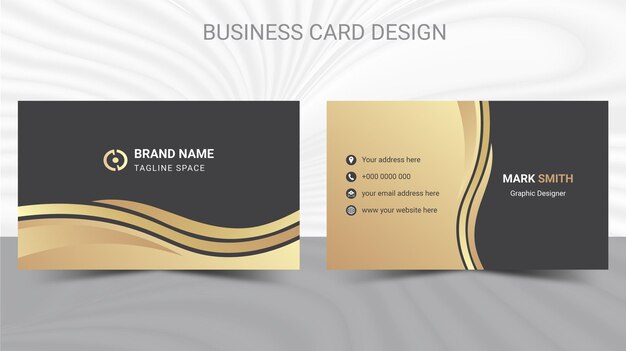 Golden luxury visit card or business identity card