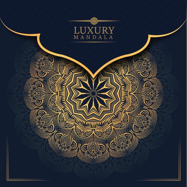 Golden luxury wedding invitation Free Vector