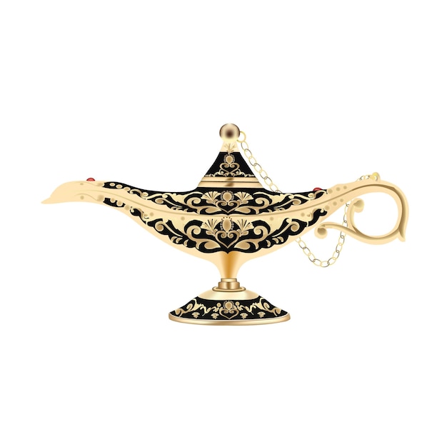 Vector golden magic lamp vector design