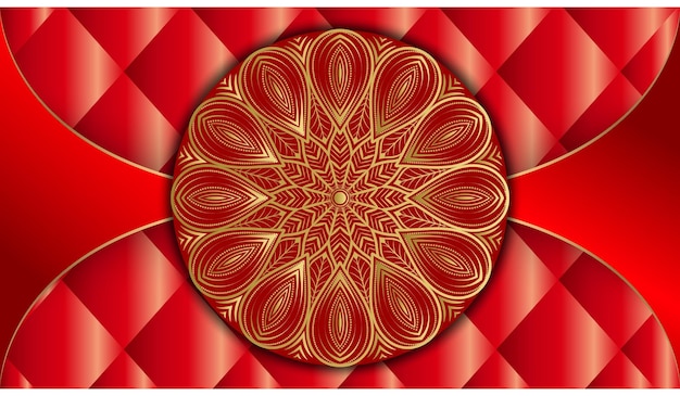 Golden magnificent ornamental mandala background design.Arabesque style greeting and invitation card