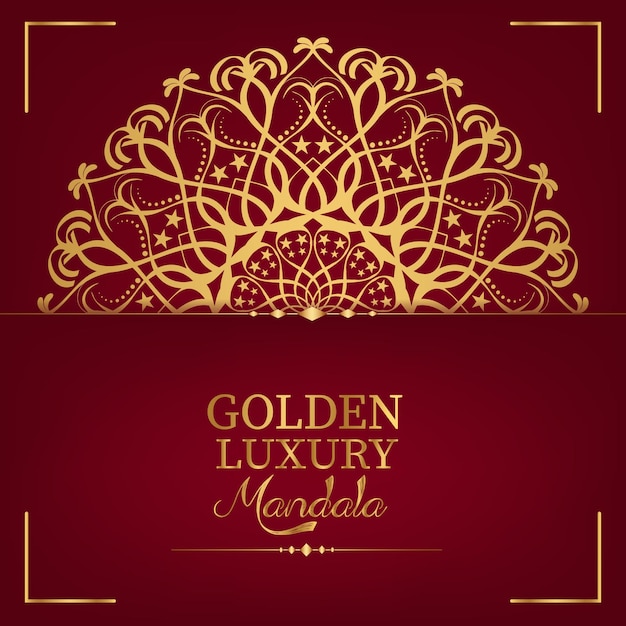 Golden Mandala Background Template