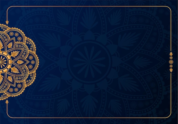 Golden Mandala background with mandala pattern for wedding invitation