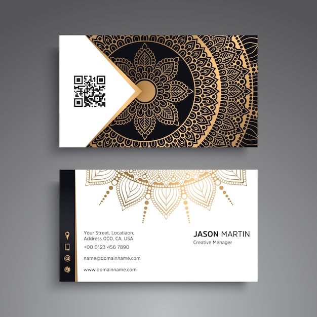 Golden mandala business card