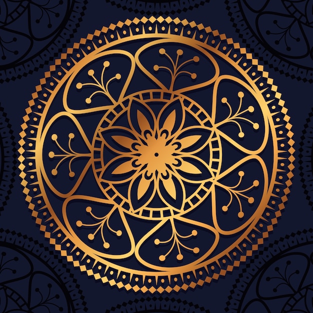 Golden mandala decorative icon