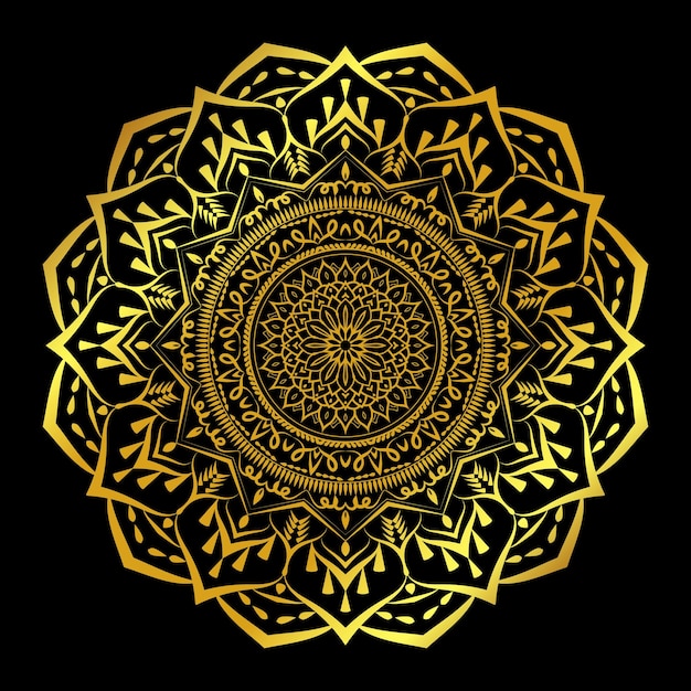 Golden mandala in ethnic style design