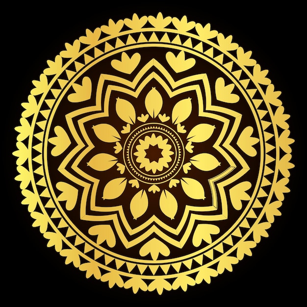 Design con motivo mandala dorato sfondo di design mandala ornamentale di lusso in colore oro