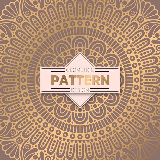 Golden mandala retro pattern