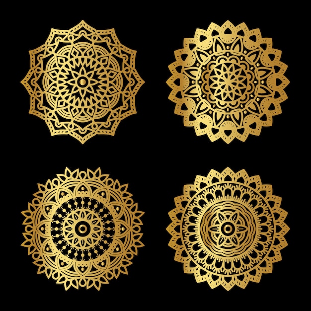 Set di mandala d'oro