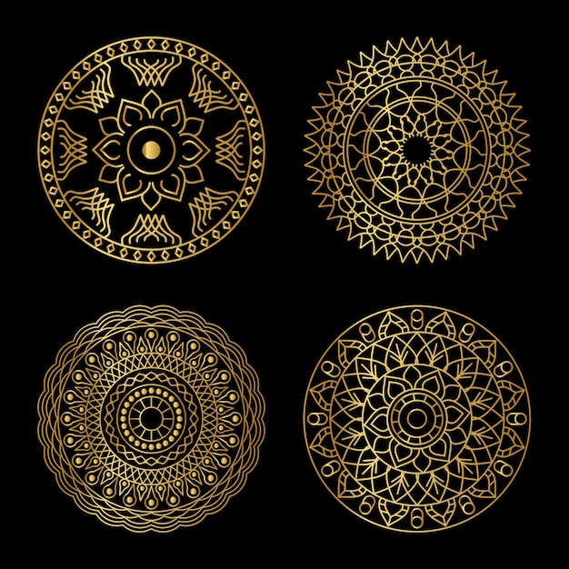 Set di mandala d'oro