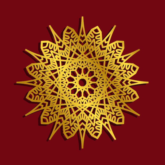 Golden mandala traditional style elegant ornament vector graphic