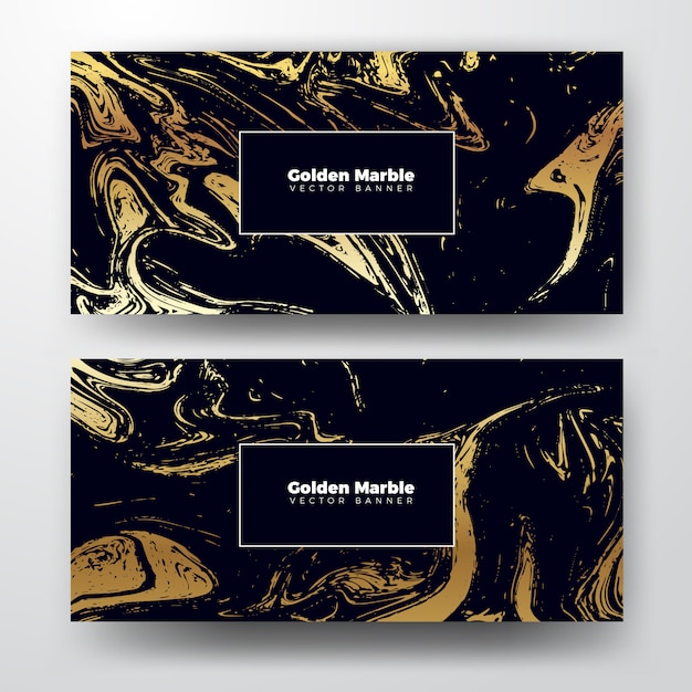 Golden Marble Banner Texture Background