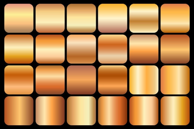 golden metal gradient style set