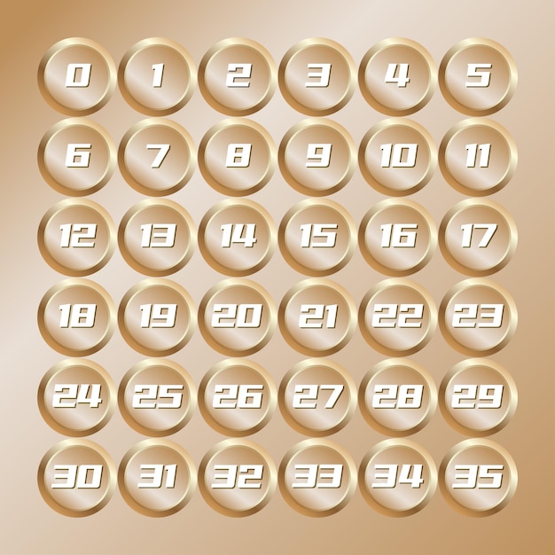 Golden Metallic Badge Bullet Numbering