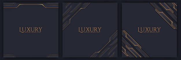 Vector golden metallic luxury social media post template