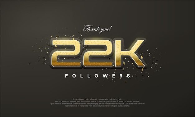 Golden metallic thank you 22k luxurious followers