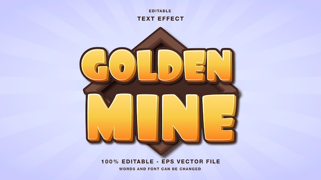 Golden mine cartoon games bewerkbaar teksteffect