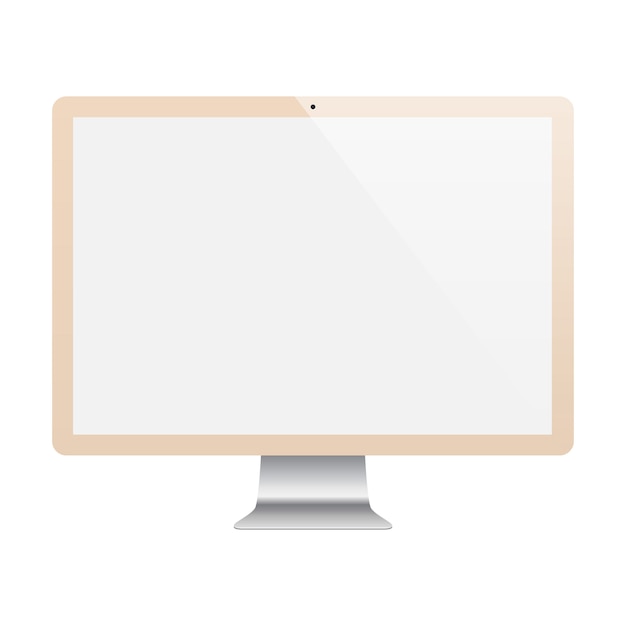 Vector golden monitor with blank screen