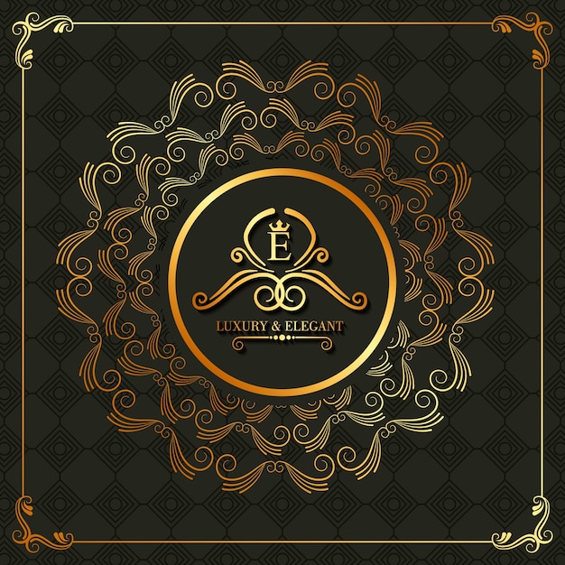 Golden monogram initial luxury and elegant vintage