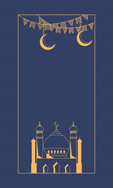 Golden mosque and moons