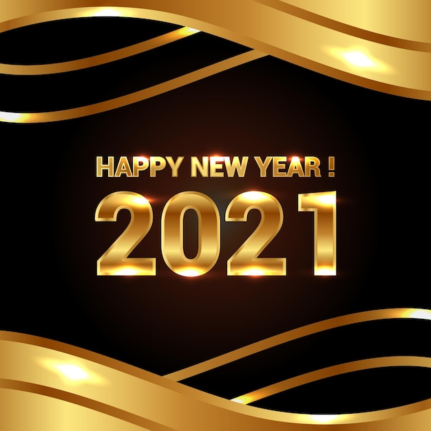 Concetto dorato del nuovo anno 2021