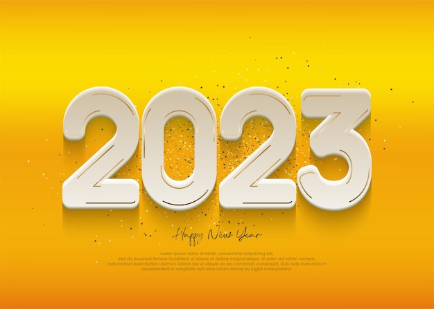 Golden new year 2023 thin luxurious and elegant premium vector background