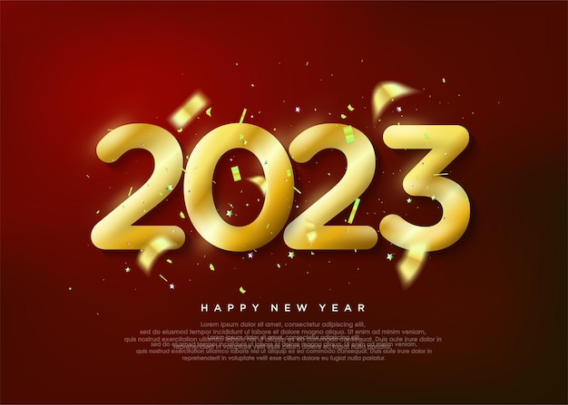 황금 번호 2023 빛나는 럭셔리 2023 새해 인사