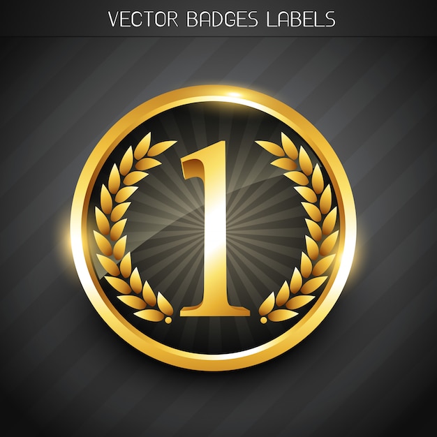 Vector golden number one label