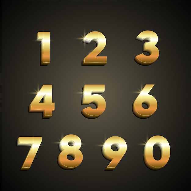 Golden numbers template free vector design