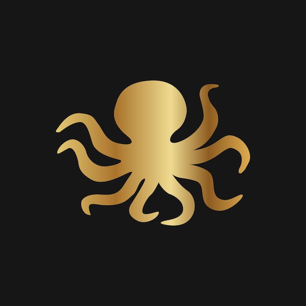 Golden octopus logo ontwerp sjabloon