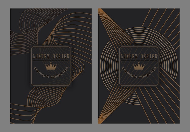 Золотой орнамент на темном фоне Роскошный премиальный фон для обложек внутренней упаковки и творческой идеи