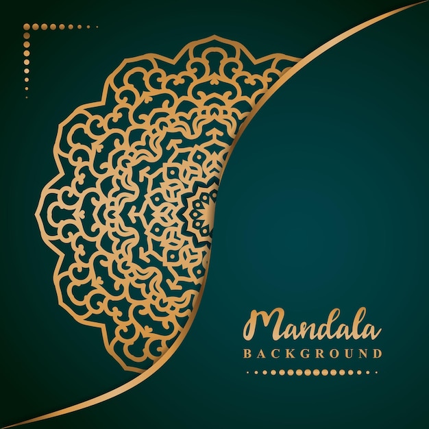 Golden ornamental arabesque mandala with luxury background