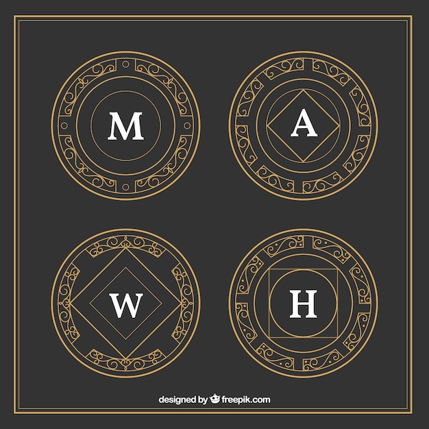 Vector golden ornamental logoypes