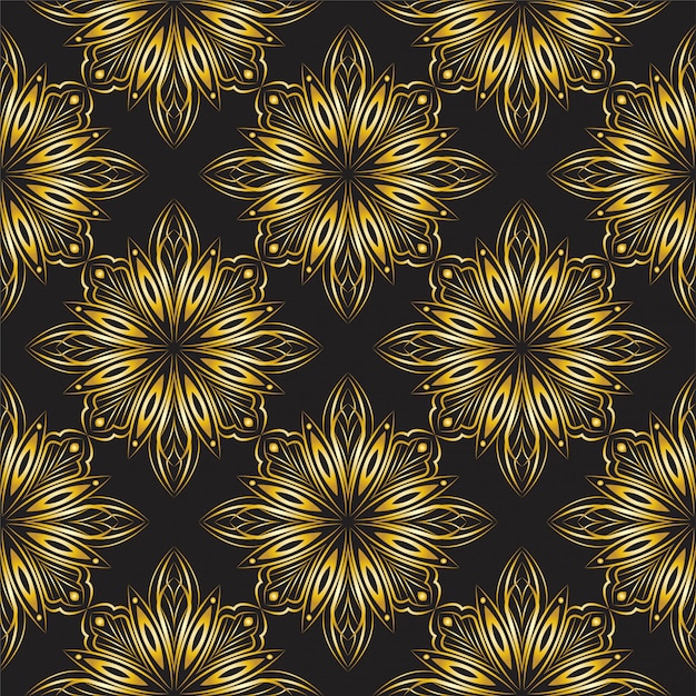 golden ornamental mandala design pattern