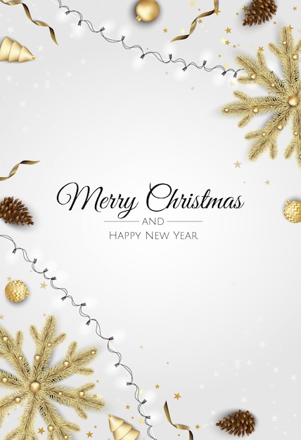 Vector golden ornaments christmas background