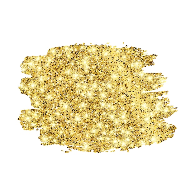 Vector golden paint glittering backdrop on a white background. background with gold sparkles and glitter effect. empty space for your text.  vector illustration