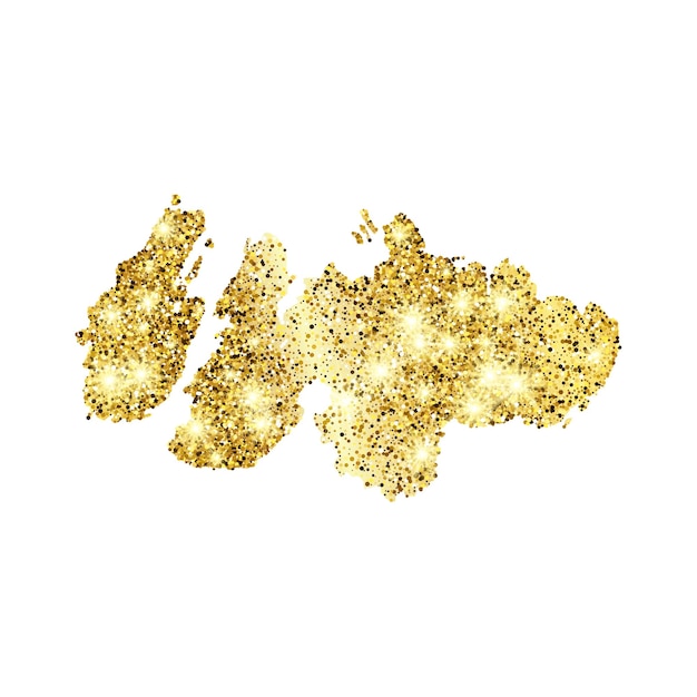 Golden paint glittering backdrop on a white background. background with gold sparkles