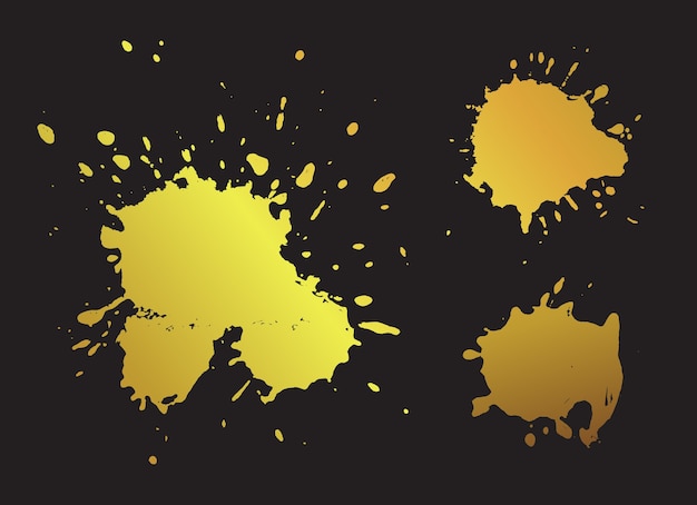 Golden paint splashes