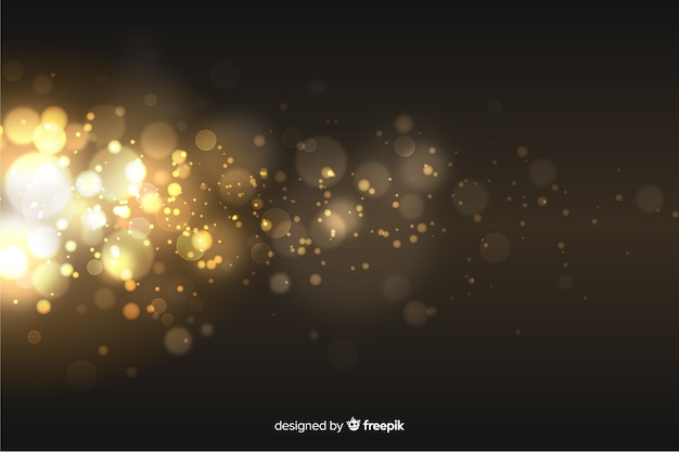 Vector golden particles background bokeh style