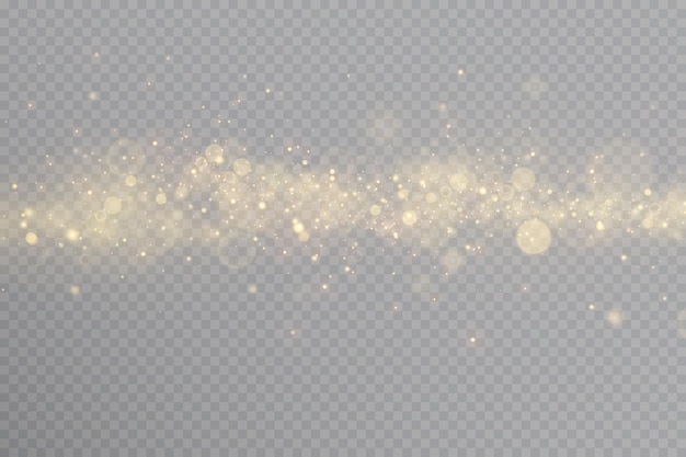 Golden particles. light effect. gold dust. background decoration.christmas dust.