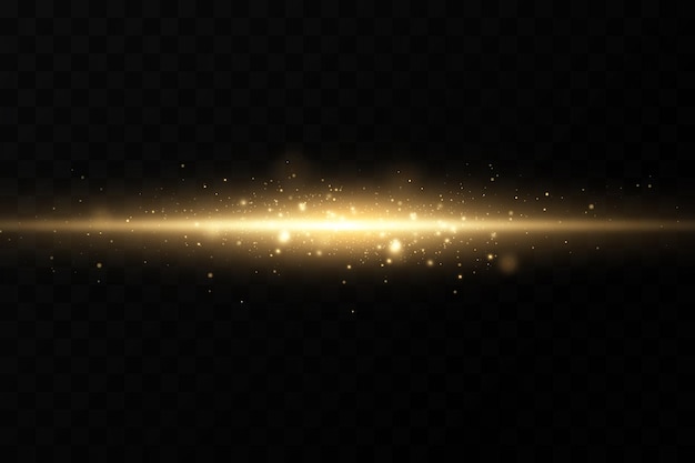 Vector golden particles of light. golden light. light flare.stars isolated on transparent background.