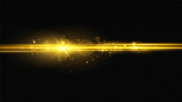 Golden particles of light. Golden light. Light flare.Stars isolated on transparent background